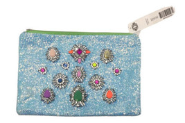 Kate Landry Clutch Stone Crystal Embellished Shimmer Turquoise Blue NWT $85 - £19.64 GBP