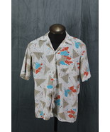 Vintage Button Down Shirt - Adstract Triangle and Splatter Pattern - Men... - $75.05 CAD
