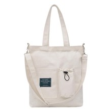 Women Canvas Bag New Design Zipper Shoulder Bag Female Reusable Large Capacity S - £28.20 GBP