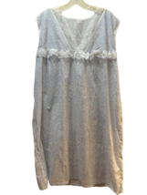 Women&#39;s hemmed vintage summer nightgown blue floral sleeveless XL READ - $14.84