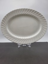 Vtg Wedgwood Candlelight White Fluted Oval Serving Platter 15” X 11.75” ... - £42.91 GBP