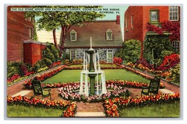 Edgar Allan Poe Shrine Enchanted Garden Richmond Virginia VA Linen Postcard Z2 - $2.92