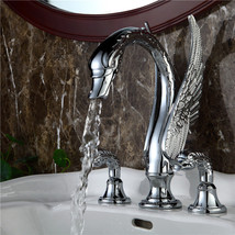 New widespread bathroom Swan tub faucet mixer tap deck mount 34cm=13.5&quot; ... - £386.23 GBP