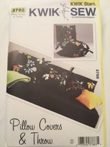 Kwik Sew Sewing Pattern 3788 Pillow Covers Throw 18" 26" Crafts Home Decor Uncut - $3.99