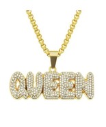 New European Hip Hop Gold And Silver Queen Letter Pendant And Necklace - £42.83 GBP