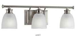 Lucky Collection 3-Light Brushed Nickel Frosted Prismatic Glass Coastal Light - $151.99