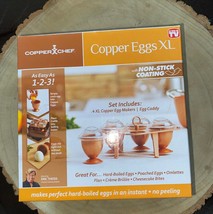 Copper Chef 4 Copper Eggs &amp; Caddy XL As Seen On TV Hard Boiled Eggs w/o Shell - £7.52 GBP