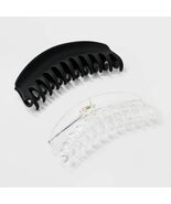 Wild Fable Jumbo Curved Claw Hair Clip Set 2pc Clear Black - $19.52 CAD
