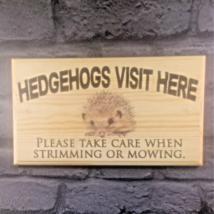 Hedgehogs Visit Here Sign, Hedgehog House Garden Home Plaque Nanny Gift Large - £8.00 GBP