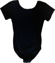 Moret Girls Dance Leotard Size 8 / 10 Black Solid Short Sleeve Leo - £9.39 GBP