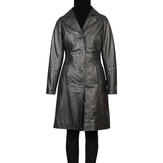 HANDMADE BLACK B3 BOMBER LONG COAT REAL SHEEPSKIN LEATHER  - $220.00