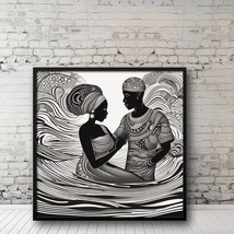 African Couple Abstract Marriage Print Black Framed &quot;12x12&quot; By Shantress Nicole - £31.03 GBP
