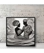 African Couple Abstract Marriage Print Black Framed &quot;12x12&quot; By Shantress... - $54.79 CAD