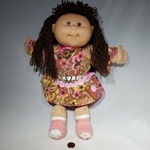 Cabbage Patch Kids Doll PlayAlong Pink Dress Brown Hair Eyes 17&quot; 2004 Hong Kong - £30.77 GBP