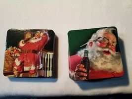 Eleven (11) Christmas Coca Cola Coasters ~ Cork Back ~ 3.5" x 3.5" - $14.96