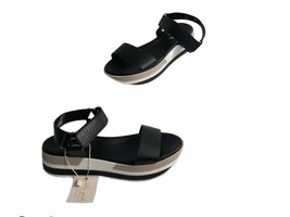 Mila Paoli Platform Sandals Women&#39;s Black Strappy Leather SZ 6.5 Made in... - $56.43