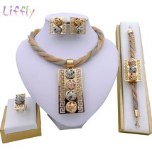 Liffly African Jewelry Set Tassel Fashion Indian Jewelry Sets Bridal Wedding Par - £22.34 GBP