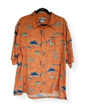 Columbia Button Front Mens XL Fish Short Sleeve Summer Casual Top Fishing - £16.65 GBP