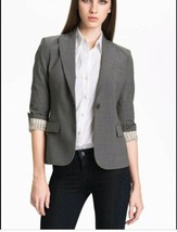 $395 Theory Gabe B Gray Blazer Size 6 Classic Wool Blend Blazer Jacket EUC - £39.65 GBP