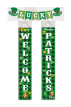 NEW Welcome St. Patrick&#39;s Day Decor Set w/ 2 porch banners &amp; lucky garland - £7.92 GBP
