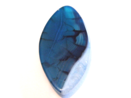 36.95ct 38x20x7mm Blue &amp; Black Dragon Vein Agate Marquise Cab for Jewelry Making - £2.24 GBP