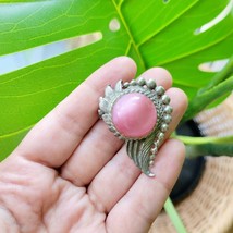 Vintage Pink Gemstone Ornate Boucher Brooch Pin - $24.99