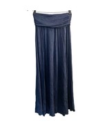 Max Studio Navy Blue Heather Jersey Foldover Stretchy Maxi Skirt size M - $37.20 CAD