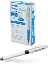 NEW Pentel EnerGel Tradio Pearl .5mm Needle Tip BLUE Gel Pen 12-Pack BLN115W-C - £14.43 GBP
