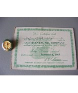 Vintage  1965 Continental Oil Company Conoco Safe Driver Certificate Wit... - €52,84 EUR