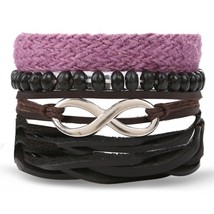 IFMIA Bohemian Turkish Eyes Beaded Leather Bracelets Set for Men Women Vintage W - £9.31 GBP