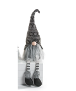 Gray Gnome Shelf Sitter with Long Beard Black Boots Faux Fur Trim 25&quot; High - €16,81 EUR
