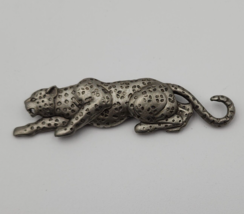 &quot;JJ&quot; Jonette Jewelry Silver Pewter Cheetah&#39; Pin Brooch - £7.60 GBP