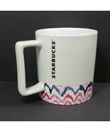 Starbucks 2017 Light Green with Pink &amp; Blue Accents 12 oz. Coffee Mug Cup - $16.17