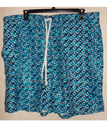NEW MENS MERONA GEOMETRIC PRINT SWIM TRUNKS   SIZE XXL (44/46) - $34.46 CAD