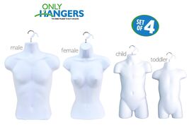 White Female Dress, Male ,Child And Toddler Set - 4 Body Mannequin Forms  - $49.45