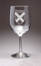 Desmond Irish Coat of Arms Wine Glasses - Set of 4 (Sand Etched) - £53.78 GBP