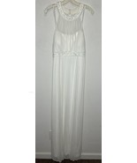 Db Studio David’s Bridal Jeweled Halter Maxi White Wedding Dress Size 16 - $1,427.77 MXN