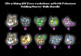8 Shiny 6IV Eevee Evolutions + 2 Gmax Eevee /w Master Balls Pokemon Sword Shield - £7.18 GBP