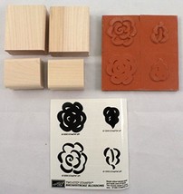 Two Step Stampin Brushstroke Blossoms Flower Stampin Up Wooden Rubber Stamp Set - £6.77 GBP