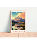 Grand Teton Travel Poster, Wyoming Wall Art, Wyoming Print, Grand Teton ... - £11.51 GBP+