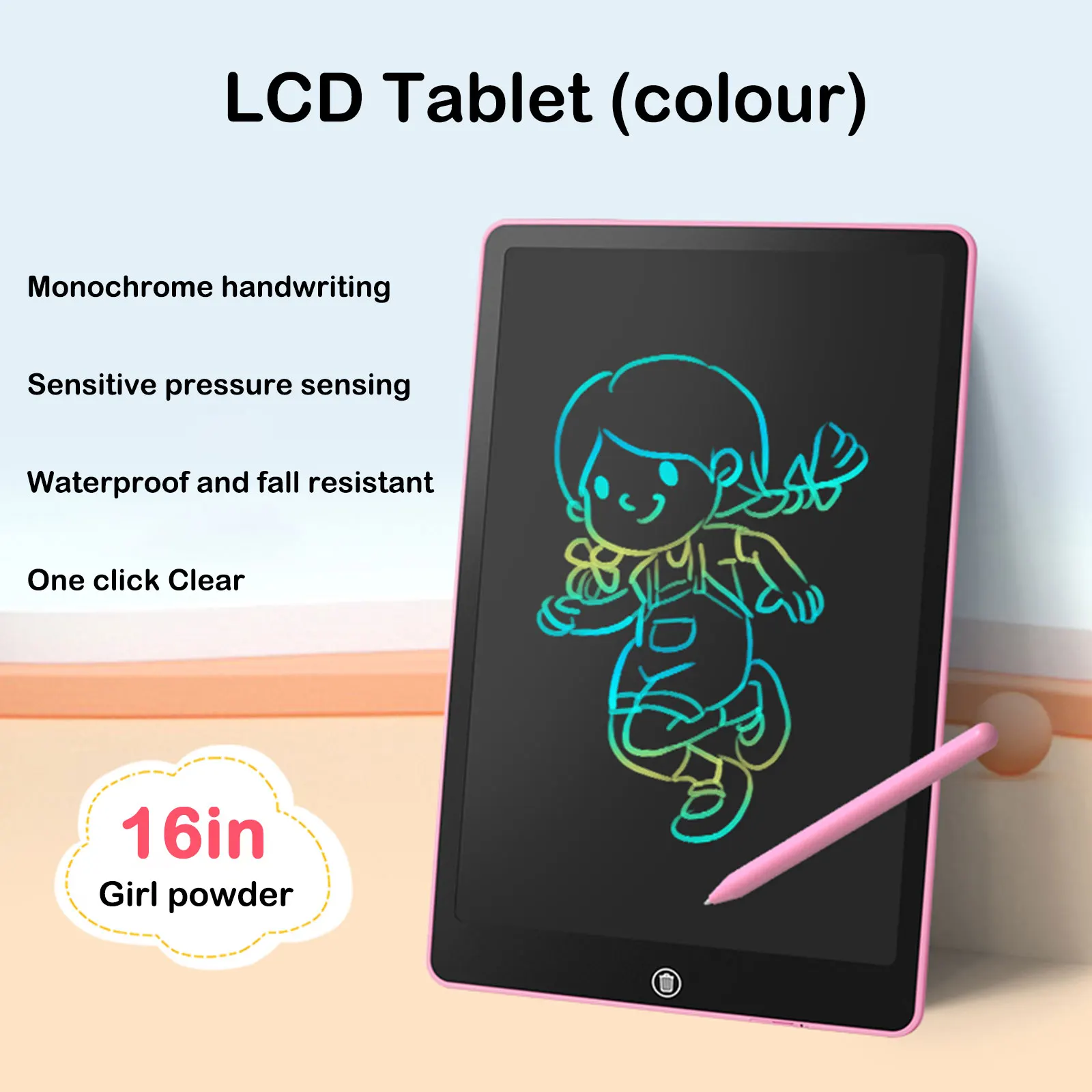 Play 16inch Play&#39;s A Blackboard LCD Drawing Tablet Play for Girls Digital NotA B - £50.35 GBP