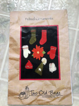 Felted Christmas Ornaments to Knit Two Old Bags Mitten Stocking Poinsett... - £8.49 GBP