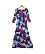 Soft Surroundings Dress Womens XS Blue Pink Floral Maxi 3/4 Sleeve Boho ... - $692.30 MXN