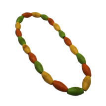 Vintage String of Rubber Beads 1 inch beads Colorful Old Toy Orange Yell... - £5.63 GBP