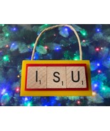 ISU Christmas Ornament Iowa Cyclones Scrabble HandCrafted Made in USA - £7.43 GBP