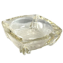 Claw Footed Heavy Vintage AshTray Art Glass Coaster Valet Catchall Pedestal - £26.12 GBP