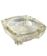 Claw Footed Heavy Vintage AshTray Art Glass Coaster Valet Catchall Pedestal - £25.81 GBP