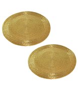 Prisha India Craft ® SET OF 2 Handmade Golden Beaded Round Ethnic Placem... - £11.56 GBP