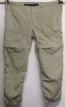Rei Thaw Men&#39;s Sz Xl Khaki Beige Convertible Belted Cargo Pants Zip Ankle 6 Pkts - £27.60 GBP
