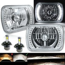 Octane Lighting 7X6 White Halo Crystal Clear H4 LED 4000 Lumens Bulb Headlights  - £126.57 GBP